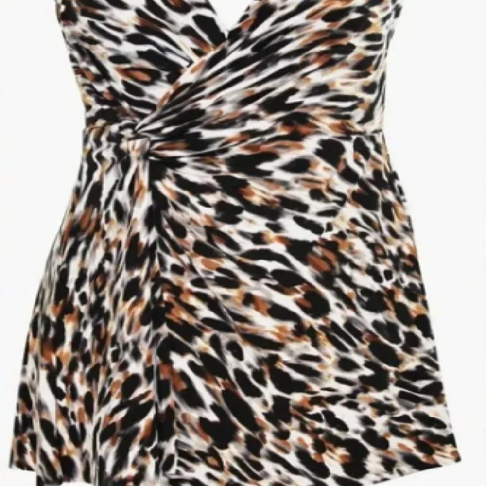 Miraclesuit Once Piece Leopard Print Swimwear Sz US16 - Picture 6 of 12